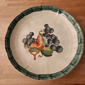 Vintage Ceramic Plate with Fruit Design